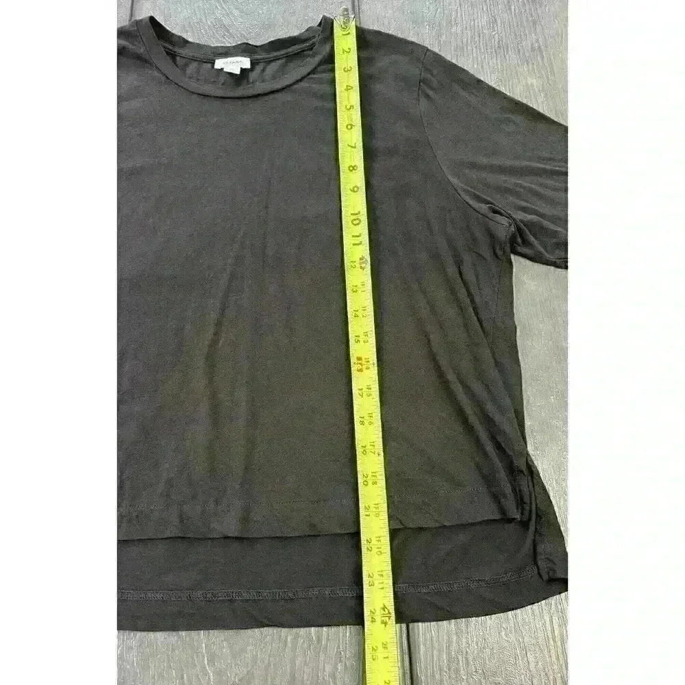 CUYANA Women's Short Sleeve 100% Organic PIMA Cotton Cropped Tee Sz Large Black - Picture 5 of 11